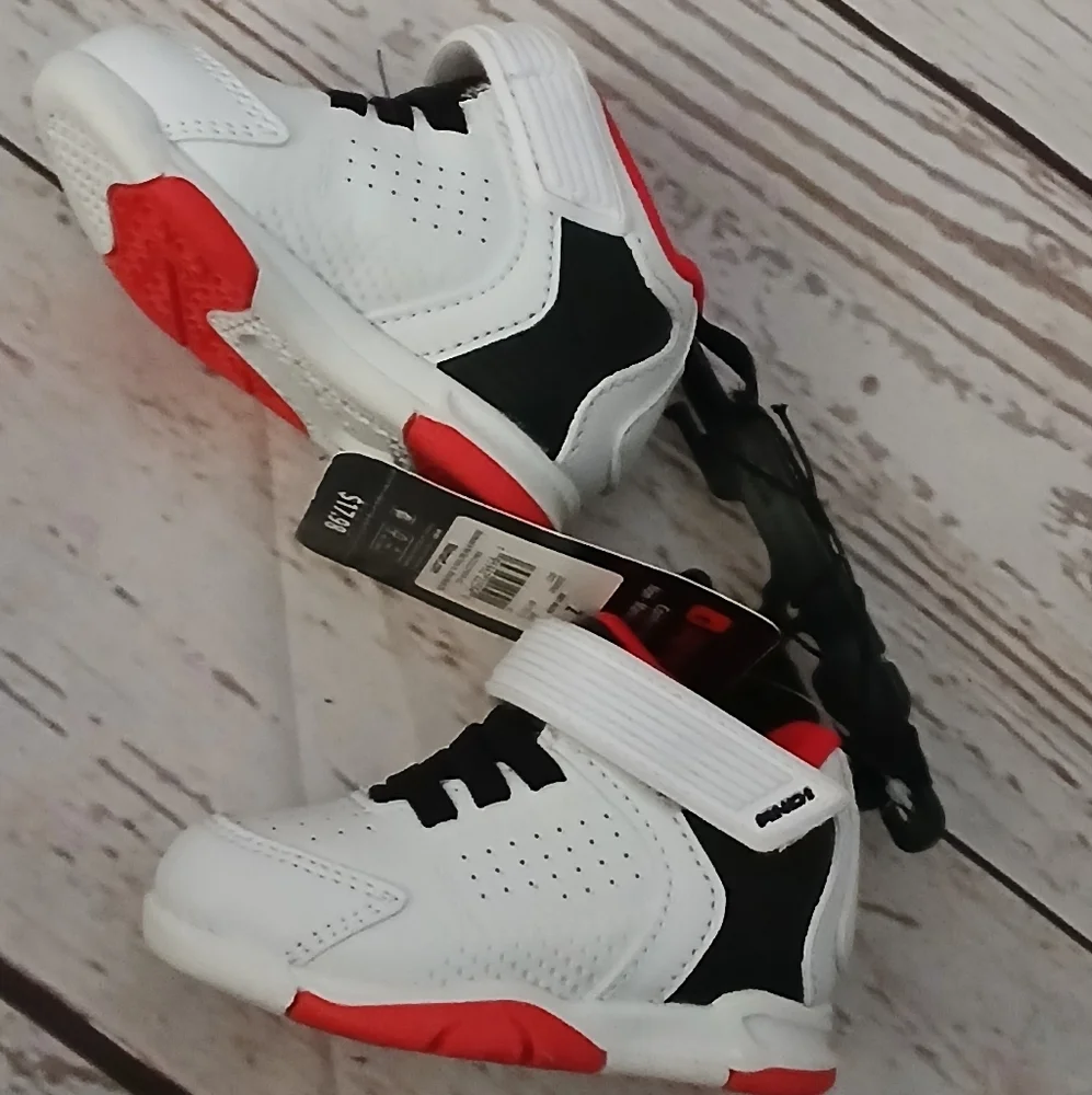 And1 major infant adaptive footwear shoes, sneakers white, black, red size 2